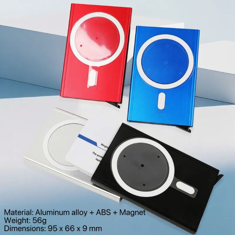 Suport de card magnetic pop-up din aluminiu